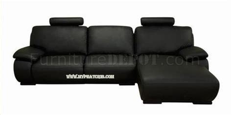 Modern Black Leather Sectional Sofa