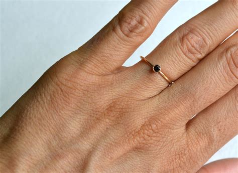 Gold Black Spinel Ring Gold Filled Black Spinel Ring Black | Etsy