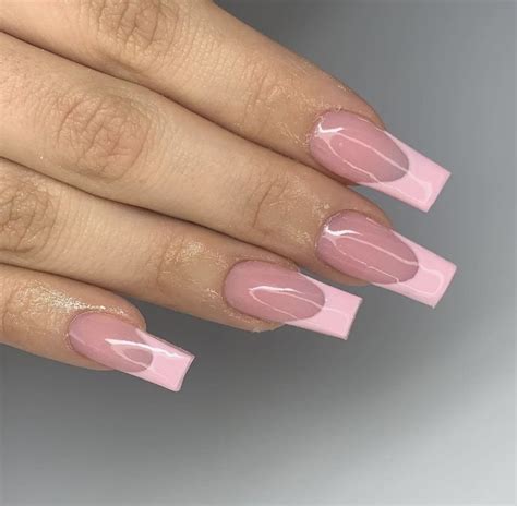 Pinterest | Pink tip nails, Pink acrylic nails, Acrylic nails coffin short