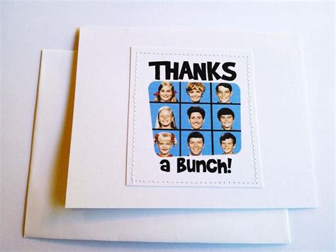 Retro Thank You Card. Thanks a Bunch. the Brady Bunch 70s Tv Show. - Etsy