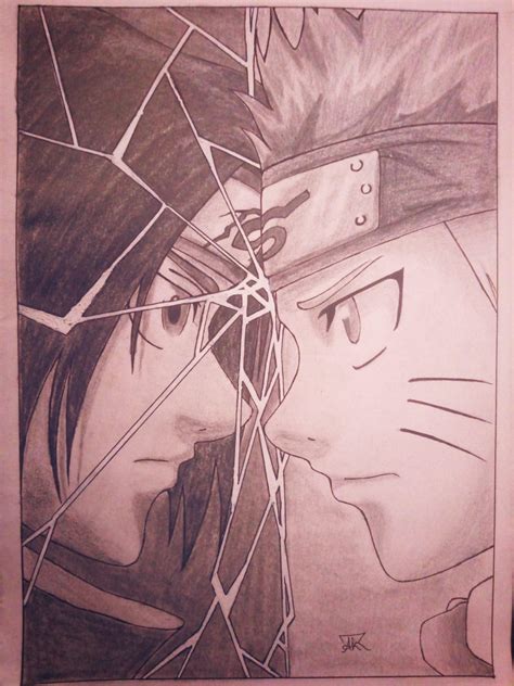 Sasuke Vs Naruto Drawings In Pencil