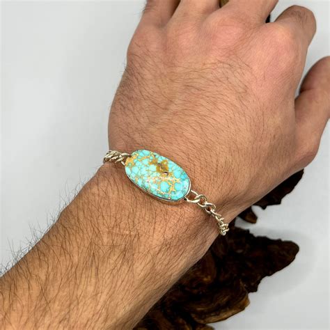 Iranian Turquoise Feroza Stone Bracelet | Original Nishapuri Feroza St