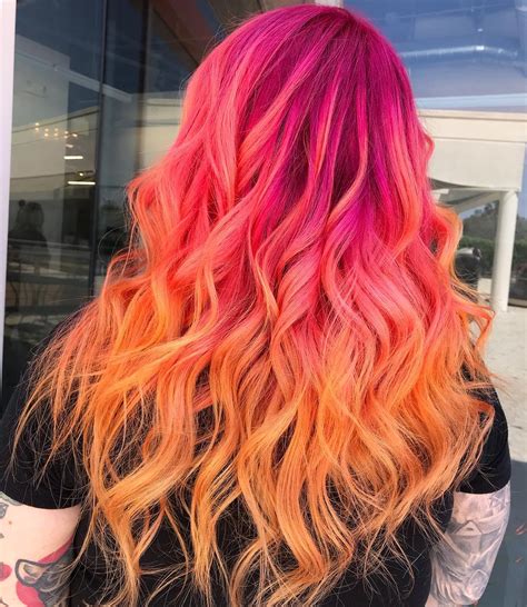 Orange And Pink Ombre Hair