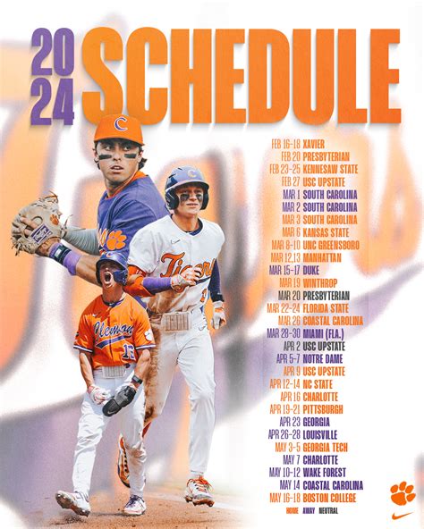 Clemson Baseball 2024 Schedule - michelin carte