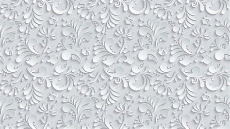 1920x1080 ... Vector Floral 3d Seamless Pattern on grey background wallpaper 4K Ultra HD Desktop ...