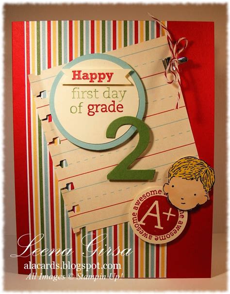 A La Cards: It's the First Day of School! | First day of school, Kids birthday cards, Kids cards