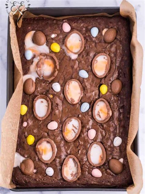 Cadbury Creme Egg Brownies - Emily Enchanted