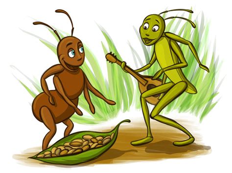 Grasshopper and the Ant by Adelya Tumasyeva at Coroflot.com