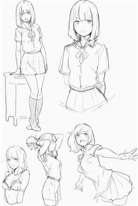 21+ Anime Sketch Body Easy | Manga drawing, Anime school girl, Body image art