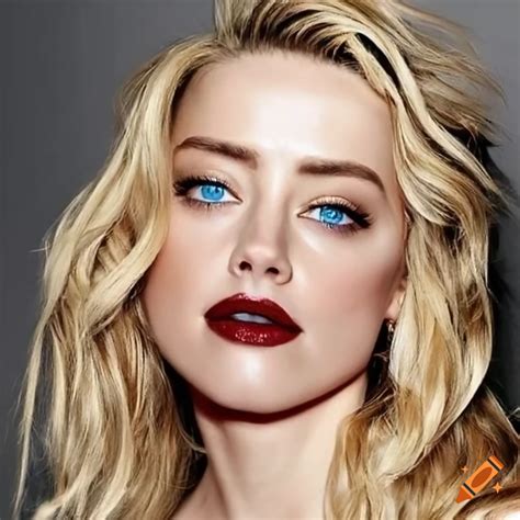 Portrait of amber heard with striking features