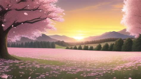 NovelAI Sakura Trees Sunset 4K Wallpaper by DarkPrncsAI on DeviantArt