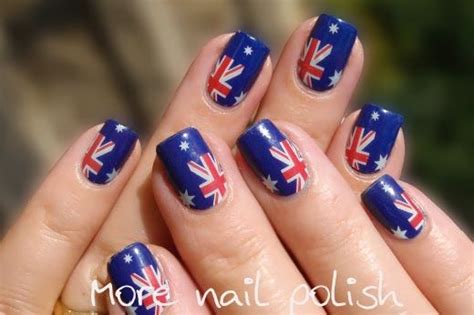 Aussie Nails: Australian Flag nail art ~ More Nail Polish | Flag nails, Nail art, Nails