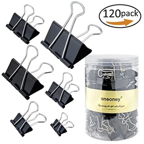 120 Pieces Binder Clips Paper Binder Clips for Notes Letter Paper Clip ...