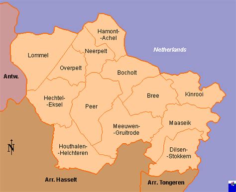 Clickable map of Maaseik arr. (Limburg, Belgium)