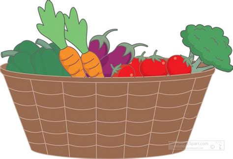 Vegetable Clipart-basket of fresh vegetables clipart