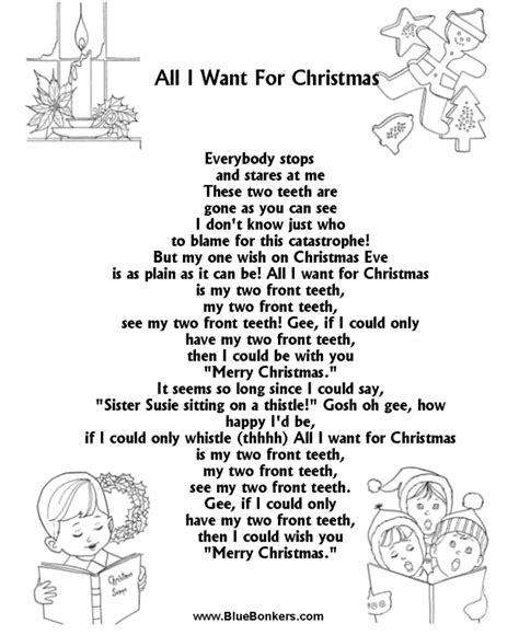 BlueBonkers: All I want for Christmas, Free Printable Christmas Carol ...