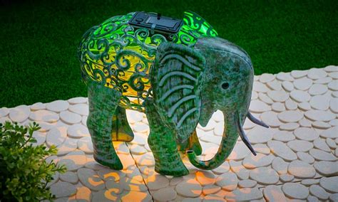 Ornamental Elephant Solar Light | Groupon