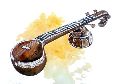 Sitar Instrument Transparent Background PNG