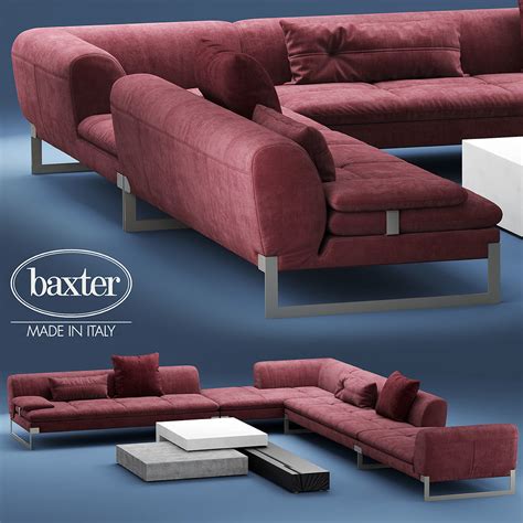 BAXTER VIKTOR Corner sectional leather sofa 3D model