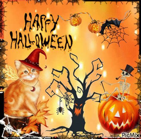 Cat Witch Happy Halloween Animation Pictures, Photos, and Images for ...