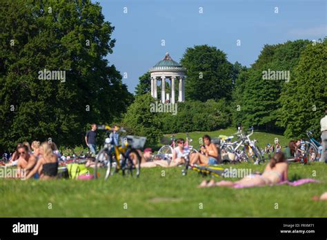 Summer in the English Garden with Monopteros, Englischer Garten Stock Photo, Royalty Free Image ...
