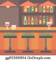 430 Clip Art Cartoon Background Of Bar Counter | Royalty Free - GoGraph