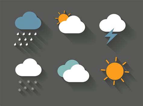weather icons vector | Weather icons, Flat design icons, Icon design