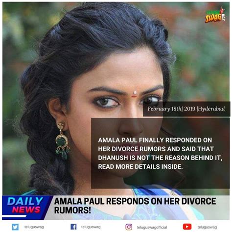 amala paul responds on her divorce rumors! | Telugu Swag