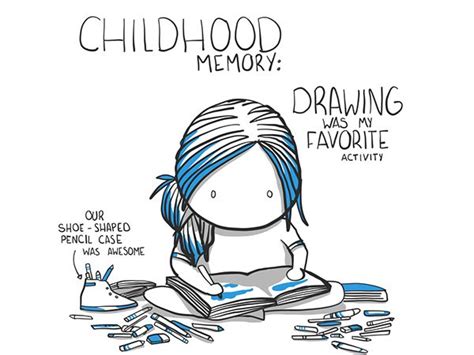 Behance Childhood Memories Andreanne Guillemette Art Journal Inspiration, Pencil Case, Childhood ...