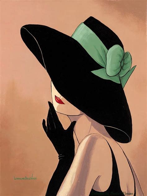 Lorraine Dell Woo ~ Flirty Hat | Art painting, Illustration art, Painting