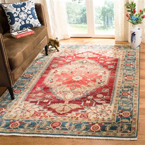 Kashan Blue/Red Area Rug - Froy.com