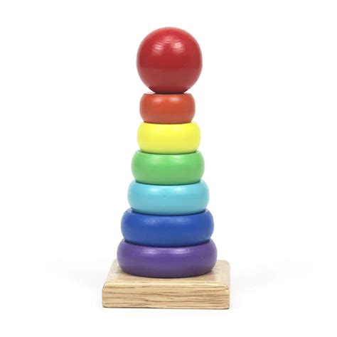 Aliexpress.com : Buy Wooden Toy Stacking Rainbow Tower Ring Kids Matching Stack Up Blocks ...