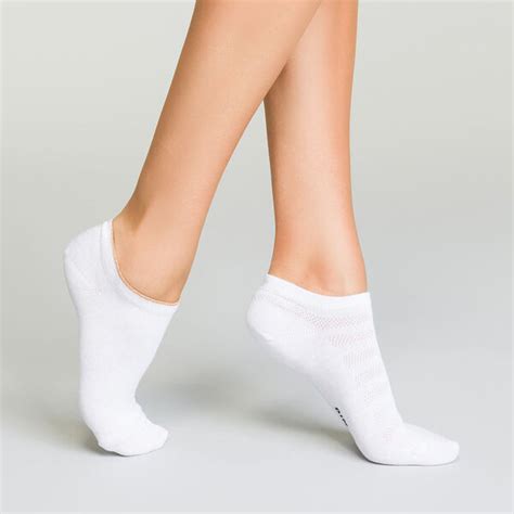 Lot de 2 paires de socquettes Blanches pour femme en coton effet lurex