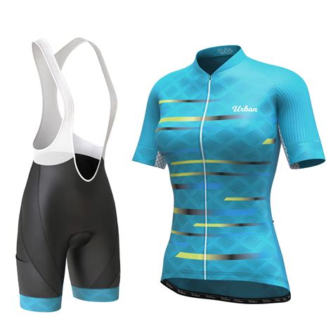 Urban Cycling Apparel - Women's Pro Series Teal Cycling Short Sleeve Jersey, Bib Shorts, or Kit ...