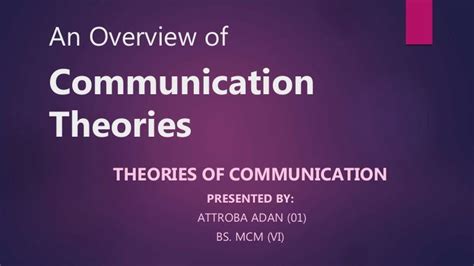 An Overview of Communication Theories