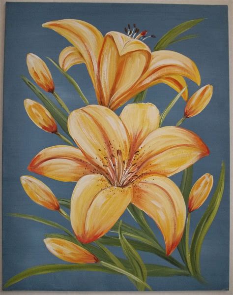 Lily Painting, Flower Art Painting, Fabric Painting, Painting & Drawing, Canvas Painting, Canvas ...