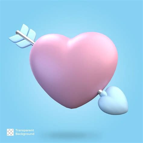 a heart with an arrow sticking out of it's side, on a blue background