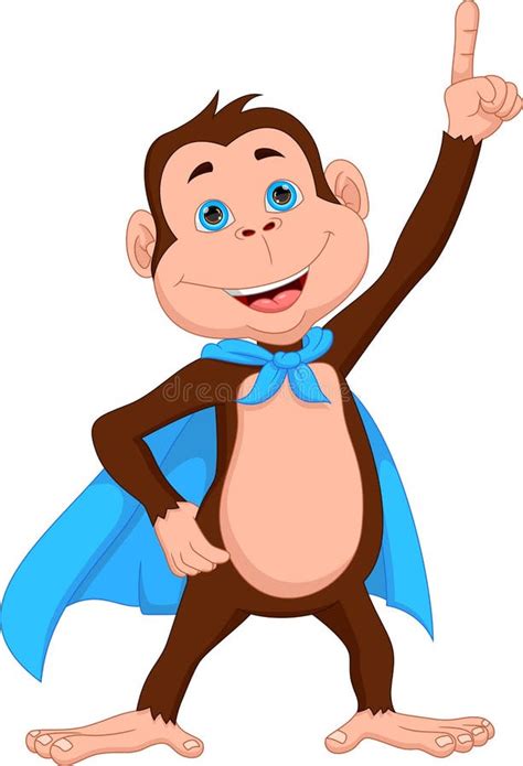 Cute Monkey Wearing Superhero Costume Stock Vector - Illustration of design, character: 245466520