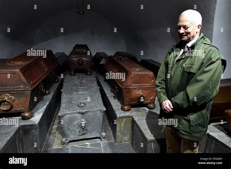 Liechtenstein Prince Hans Adam II (pictured) visited the vault of the Liechtenstein family in ...