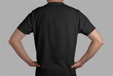 Free Photo | Isolated black t-shirt back view