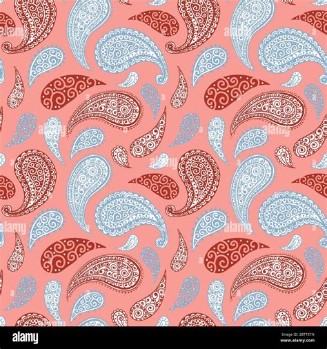 Paisley pattern background, seamless floral ornament, vector simple vintage style design ...