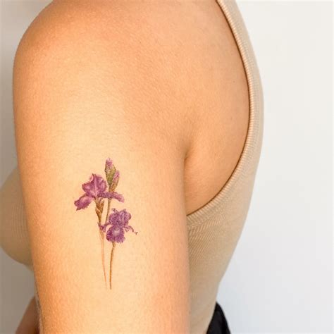 Iris Flower Temporary Tattoo by Mini Lau set of 3 - Etsy