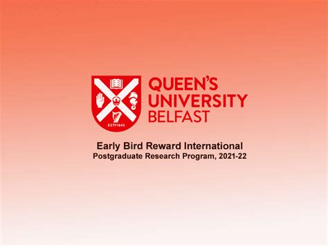 Queen’s University Belfast Early Bird Reward International Postgraduate ...