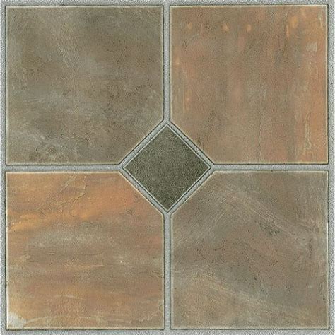 Achim Tivoli Self Adhesive Vinyl Floor Tile - 45 Tiles/45 Sq. ft, 12 x 12, Rustic Slate ...