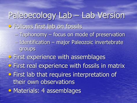 PPT - Paleoecology Lab: 2 Versions PowerPoint Presentation, free ...