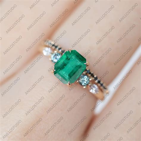 1.5 ct Octagon Shape Emerald CZ Diamond Wedding Band … - Gem