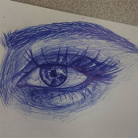 Quick pen doodle I did today #pen #art #blue #eye #draw | Pen art drawings, Ballpoint pen art ...