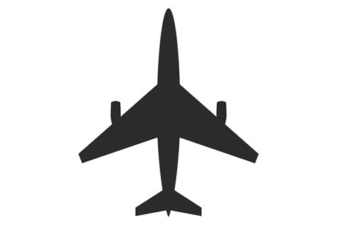 Black Airplane Silhouette. Plane Icon. F Graphic by microvectorone ...