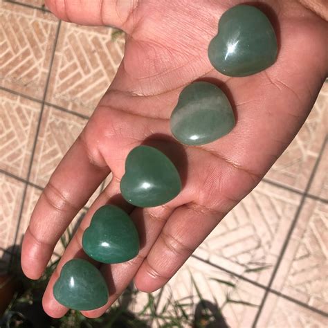 Small Green Aventurine Hearts Heart Chakra Healing Money - Etsy