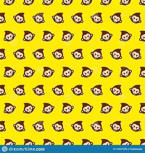 Monkey - emoji pattern 52 stock illustration. Illustration of banana ...